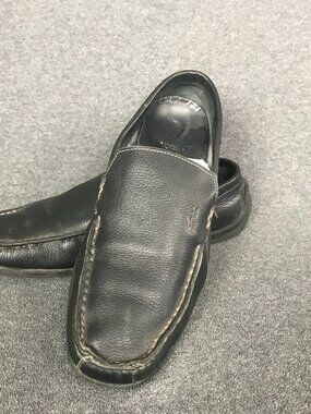 Lacoste Argon Lexi 2 Black Leather Casual Slip On Driving Loafers Shoes Mens 7.5